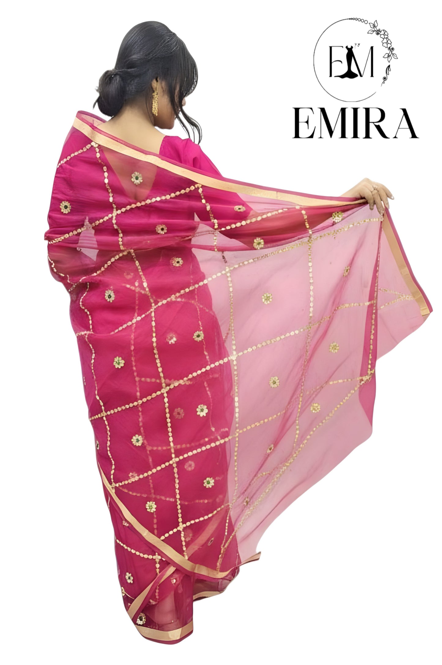 Emira Kota Doria Saree with Gota pati jhal work