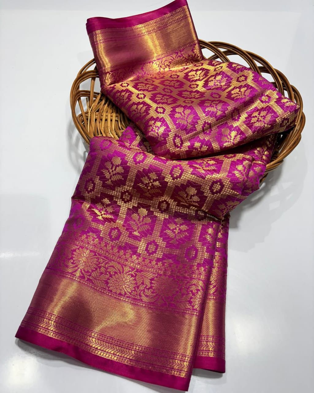 Banarasi Semi Soft Silk Saree for Women | Kanjivaram Style Woven Zari Border | Indian Wedding Festive Party Wear Saree with Blouse Piece
