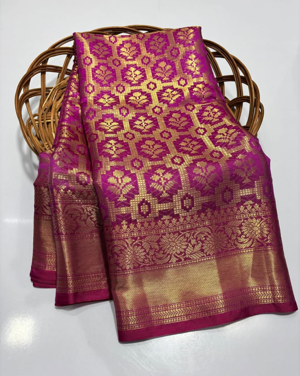 Banarasi Semi Soft Silk Saree for Women | Kanjivaram Style Woven Zari Border | Indian Wedding Festive Party Wear Saree with Blouse Piece