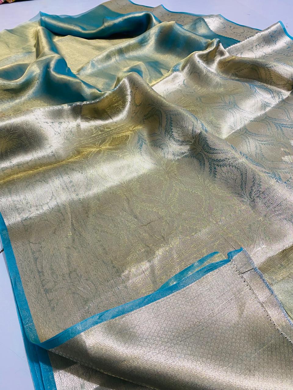 Banarasi Pure Tissue Silk Saree Handwoven with Zari Work | Lightweight & Elegant | Traditional Indian Wedding & Festive Wear for Women
