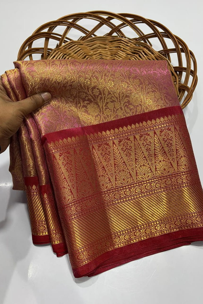 Banarasi Zari Tissue Silk Saree for Women | Soft & Lightweight with Intricate Weaving | Ideal for Weddings, Festivals & Special Occasions