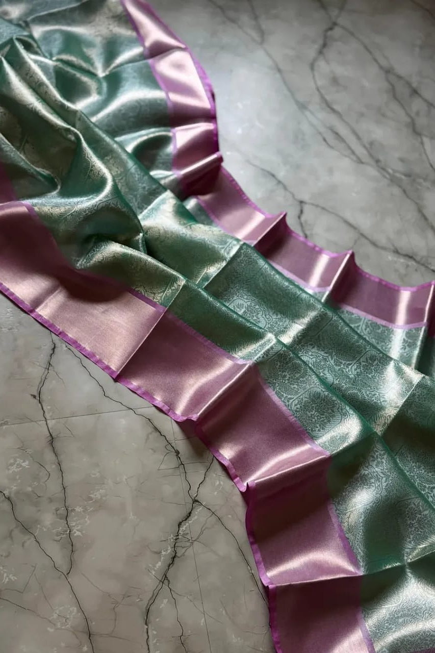 Women's Banarasi Semi-Silk Saree with Intricate Zari Weaving | Traditional Indian Ethnic Wear for Weddings & Festivals