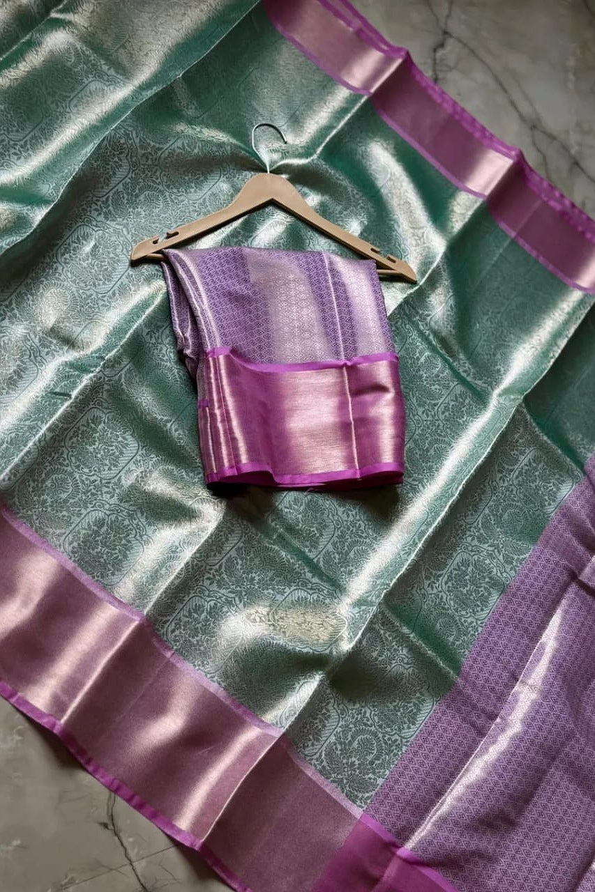 Women's Banarasi Semi-Silk Saree with Intricate Zari Weaving | Traditional Indian Ethnic Wear for Weddings & Festivals
