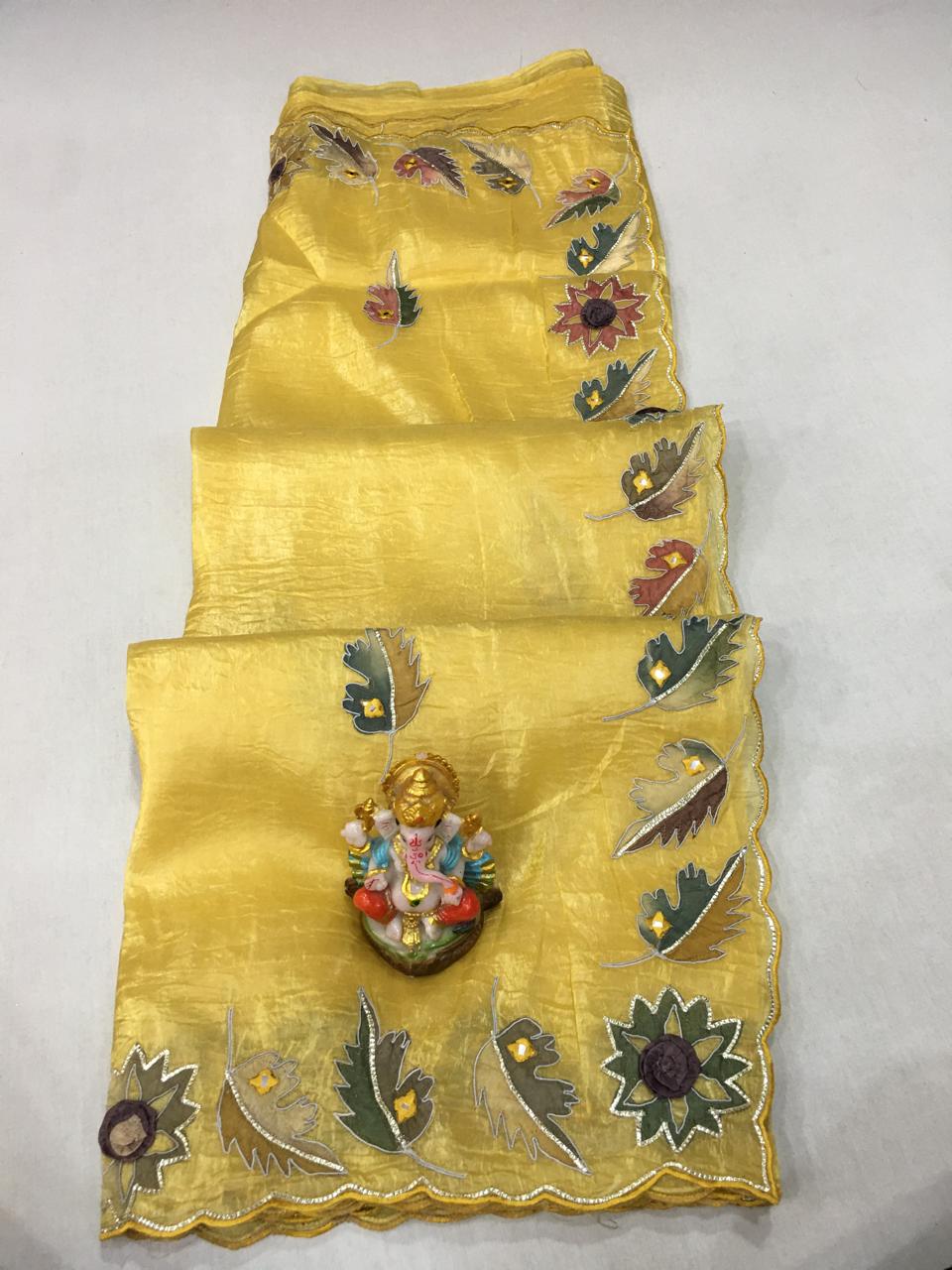 Soft Cotton Saree Featuring Luxurious Heavy Pita Embroidery