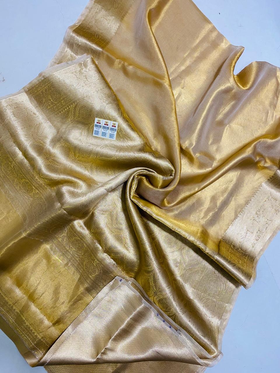 Banarasi Pure Tissue Silk Saree Handwoven with Zari Work | Lightweight & Elegant | Traditional Indian Wedding & Festive Wear for Women