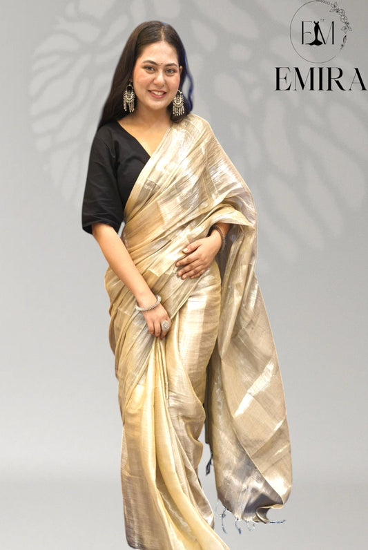 Emira Metallic Tissue Cotton Saree