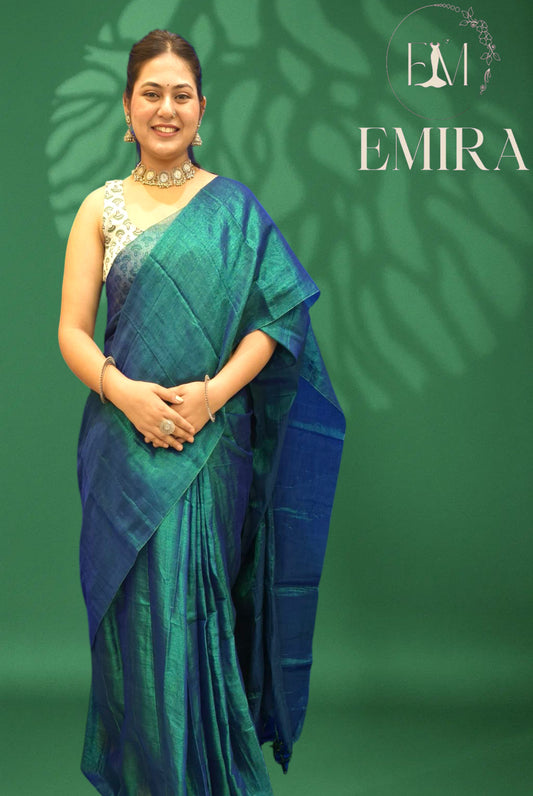Emira Metallic Tissue Cotton Saree