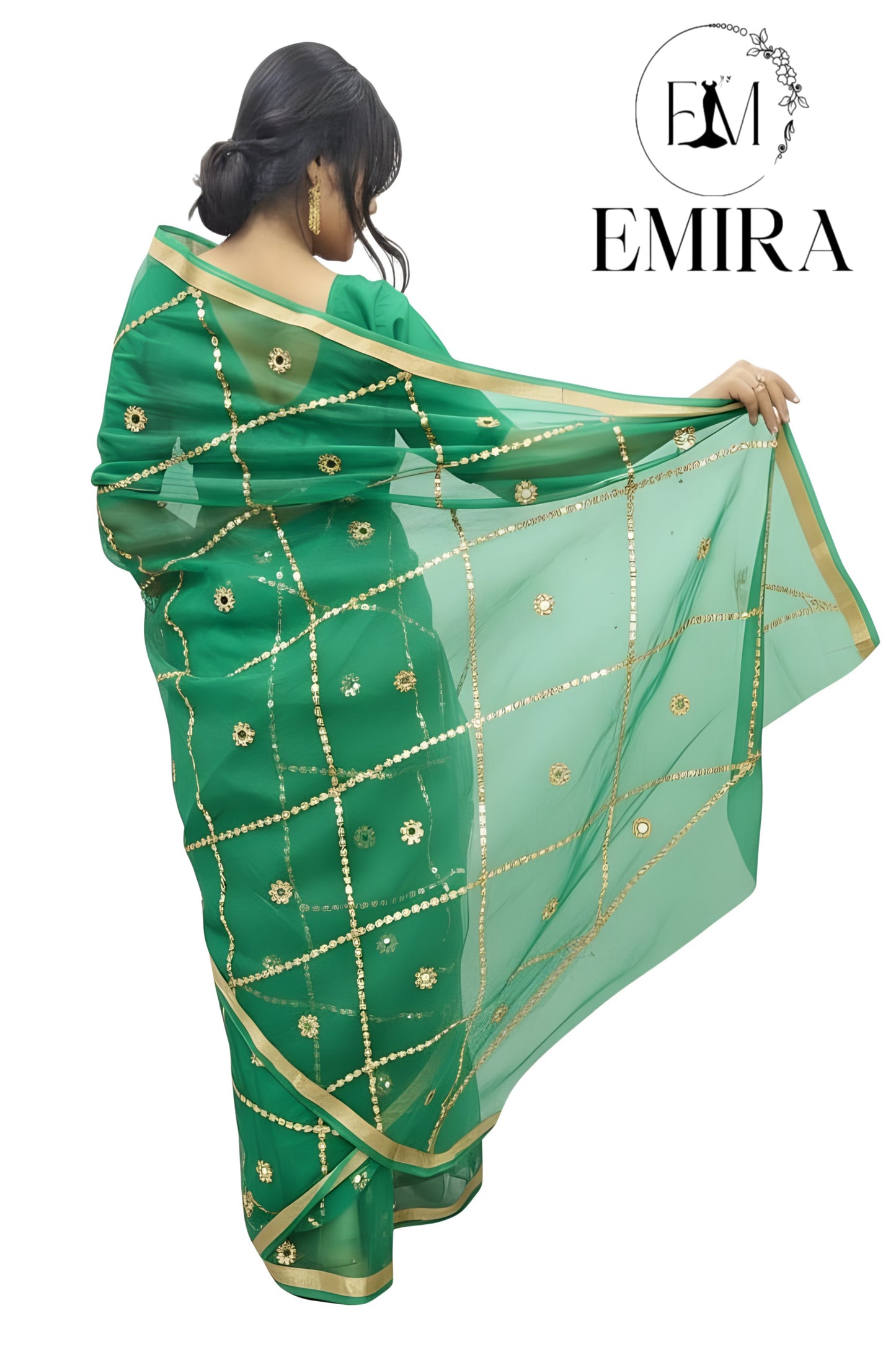 Emira Kota Doria Saree with Gota pati jhal work