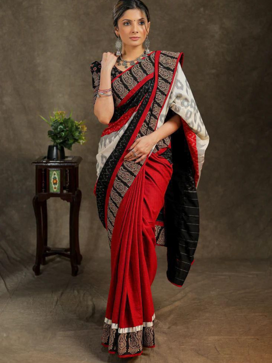 Soft Muslin Cotton Saree with Artistic Digital Design Appeal