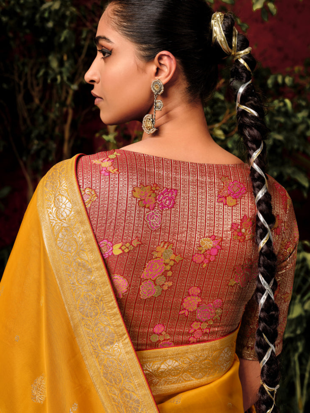 Turmuric Yellow Woven Designer Banarasi Silk Saree