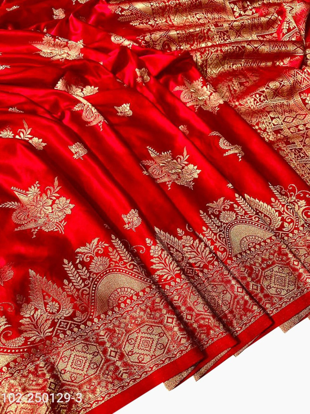 Golden Radiance Mashru Silk Banarasi Saree with Zari Work