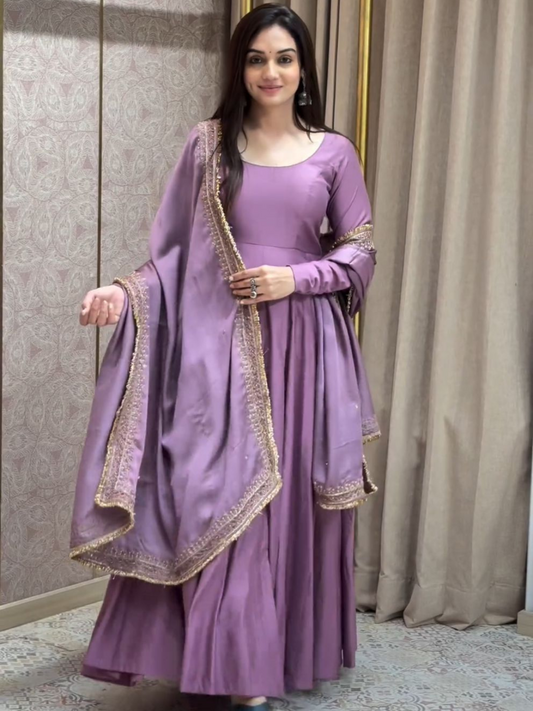 Emira French Gown with Faux Georgette Dupatta