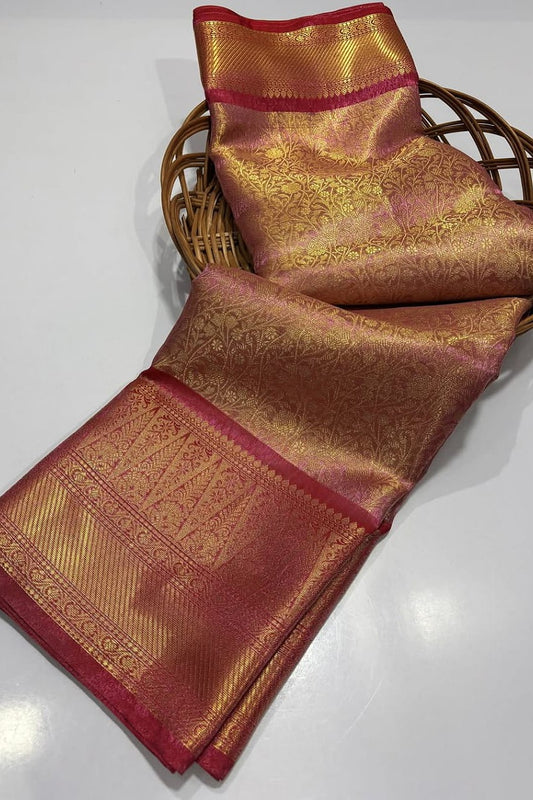 Banarasi Zari Tissue Silk Saree for Women | Soft & Lightweight with Intricate Weaving | Ideal for Weddings, Festivals & Special Occasions