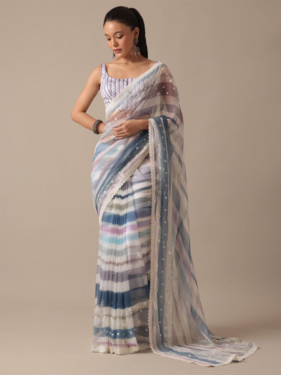 Glamorous Designer Premium Georgette Digital Print Saree