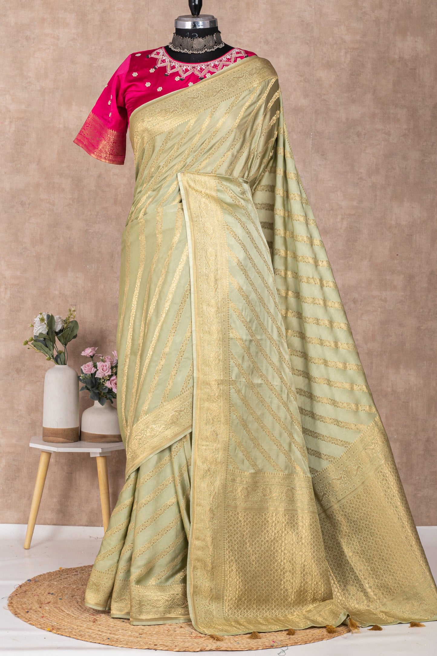 Pure Satin Silk With Beautiful Weaving Saree