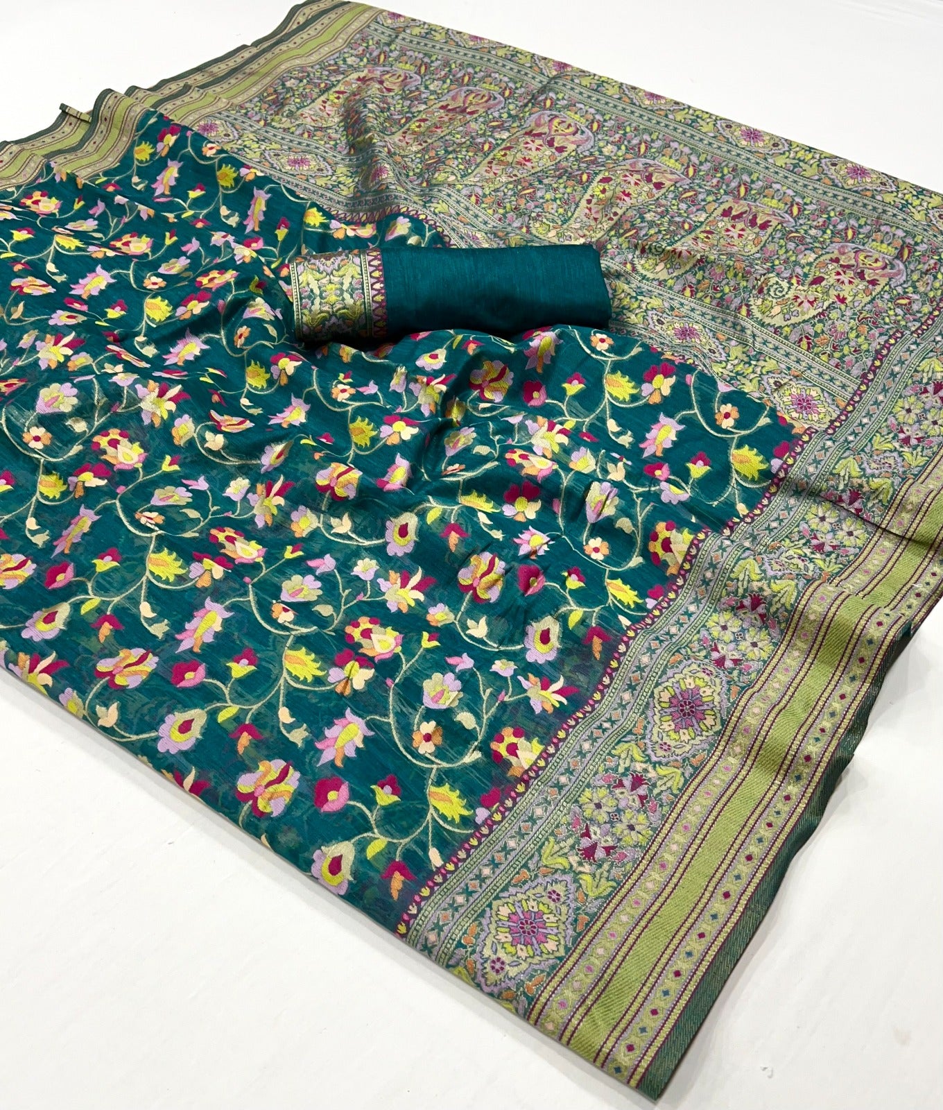 Premium Soft Pashmina Saree with Exquisite Border Detailing