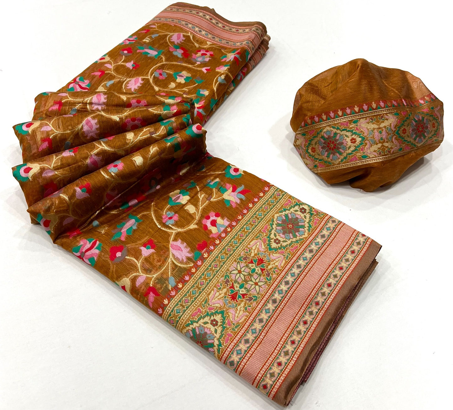 Premium Soft Pashmina Saree with Exquisite Border Detailing