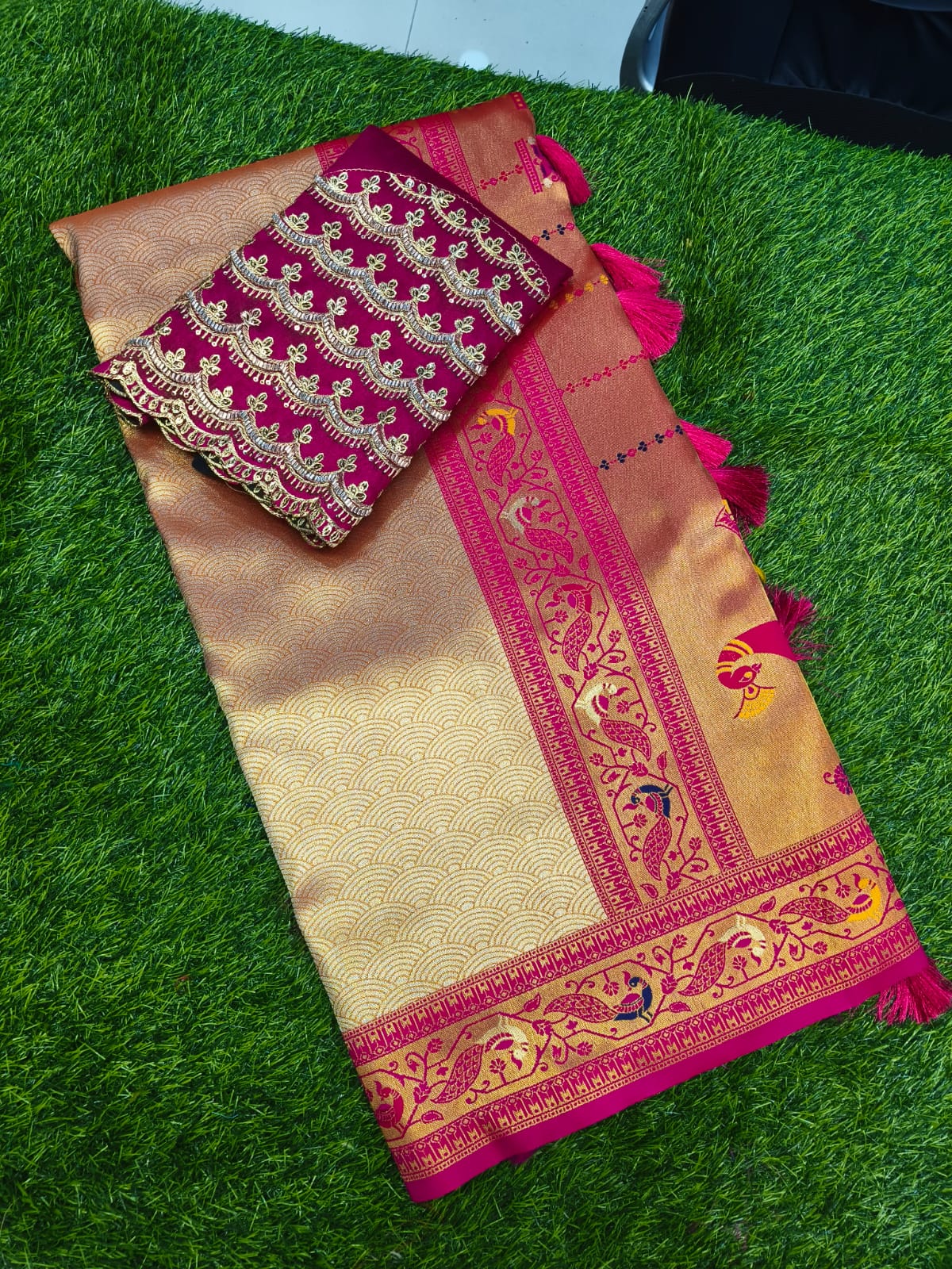 Golden Radiance Soft Tissue Paithani Silk Saree