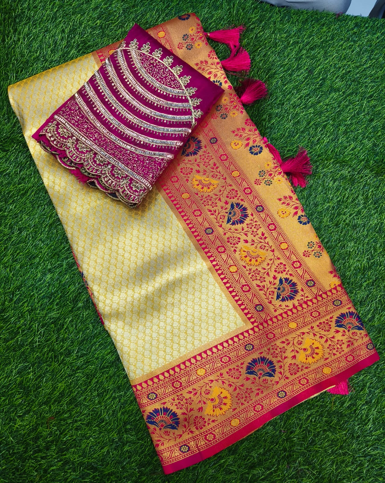 Golden Radiance Soft Tissue Paithani Silk Saree